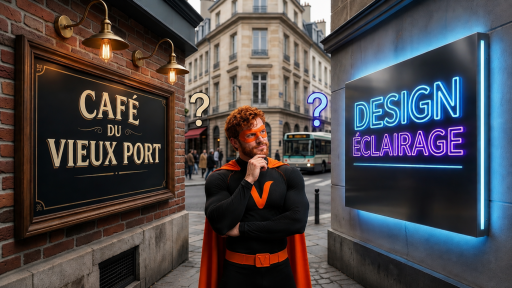 Choix entre enseigne lumineuse ou classique